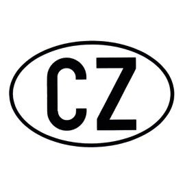 Samolepka CZ malá, velikost 11 x 7 cm