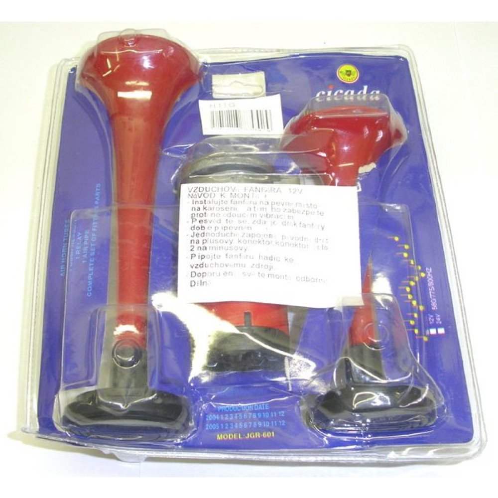 Fanfára, fanfáry 2 tóny 12V červená