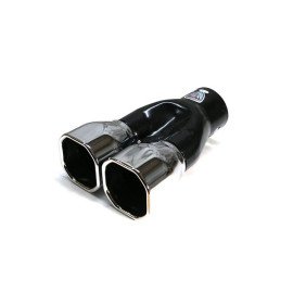 Koncovka výfuku dvojitá hranatá chrom