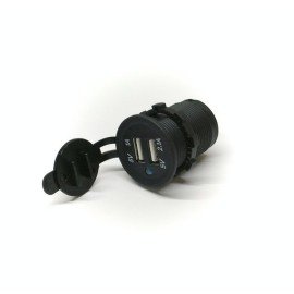 USB montážní zásuvka vodotěsná 12/24V 2x USB