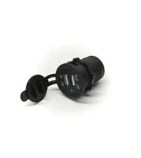 USB montážní zásuvka vodotěsná 12/24V 2x USB