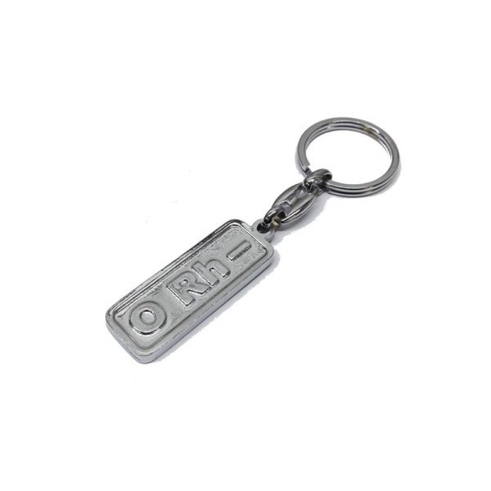 Přívěsek klíčenka krevní skupina 0 Rh- hranatá