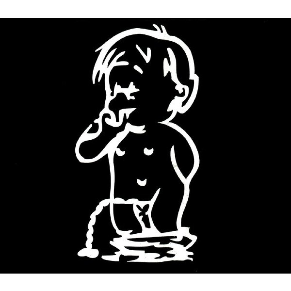 Samolepka tuning WC boy bílá