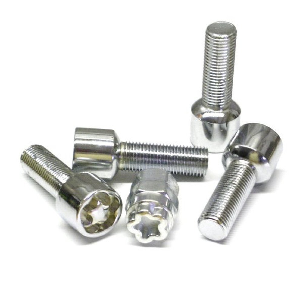 Pojistné bezpečnostní šrouby kol DIL M14x1,5x38mm kulové sedlo