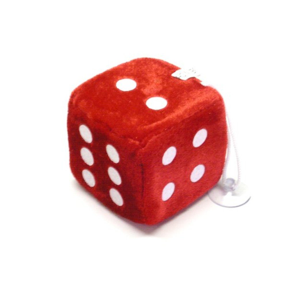 Hrací kostka plyšová červená
