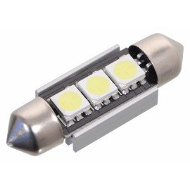 Žárovka LED 12V SV 10x36mm čirá s eliminací chybových hlášení CANBUS 3xLED