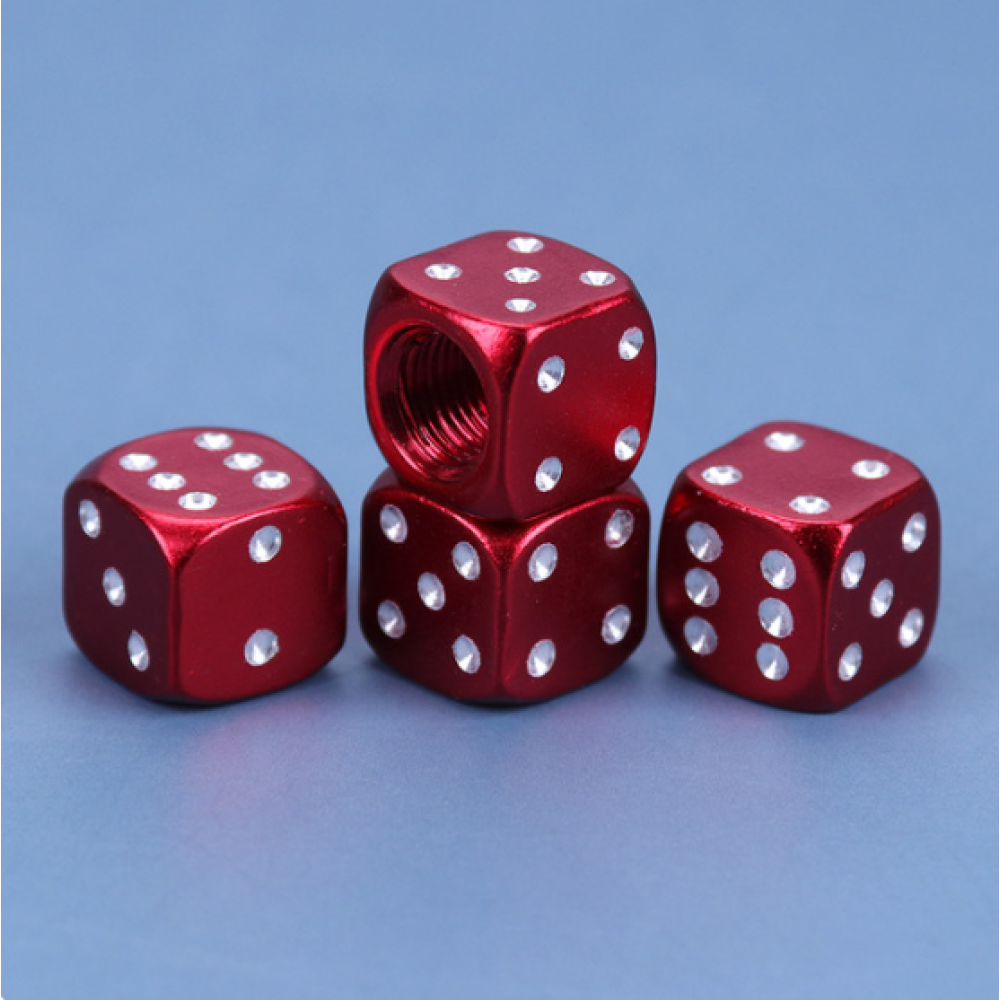 Čepičky ventilků kostky červené