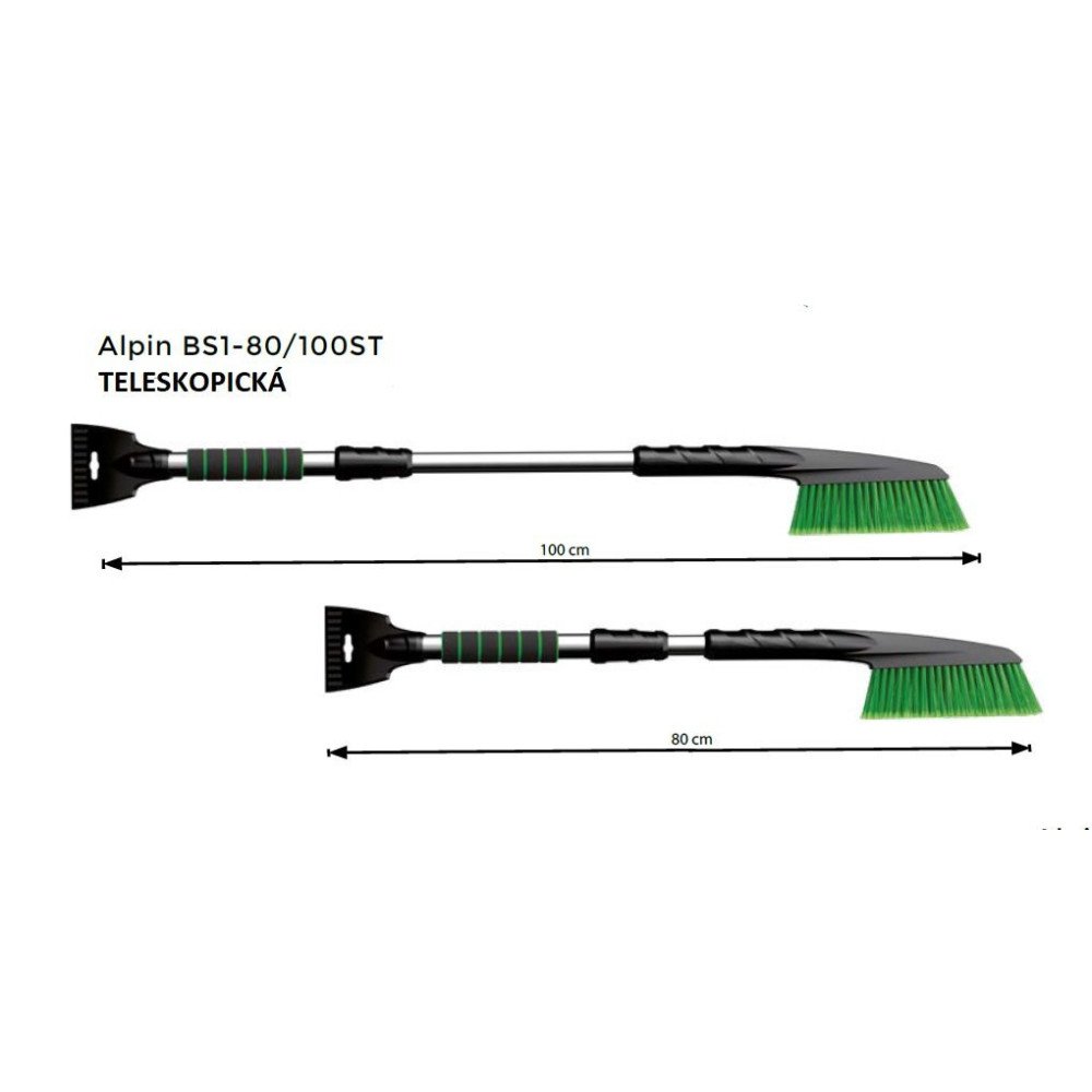 Škrabka na led s košťátkem teleskopická modrá