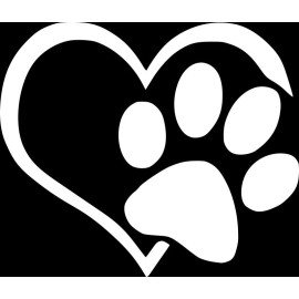 Samolepka tlapka srdce reflexní stříbrná