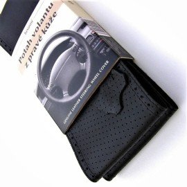 Kožený potah volantu Mária Cavallo černý AX perforovaný