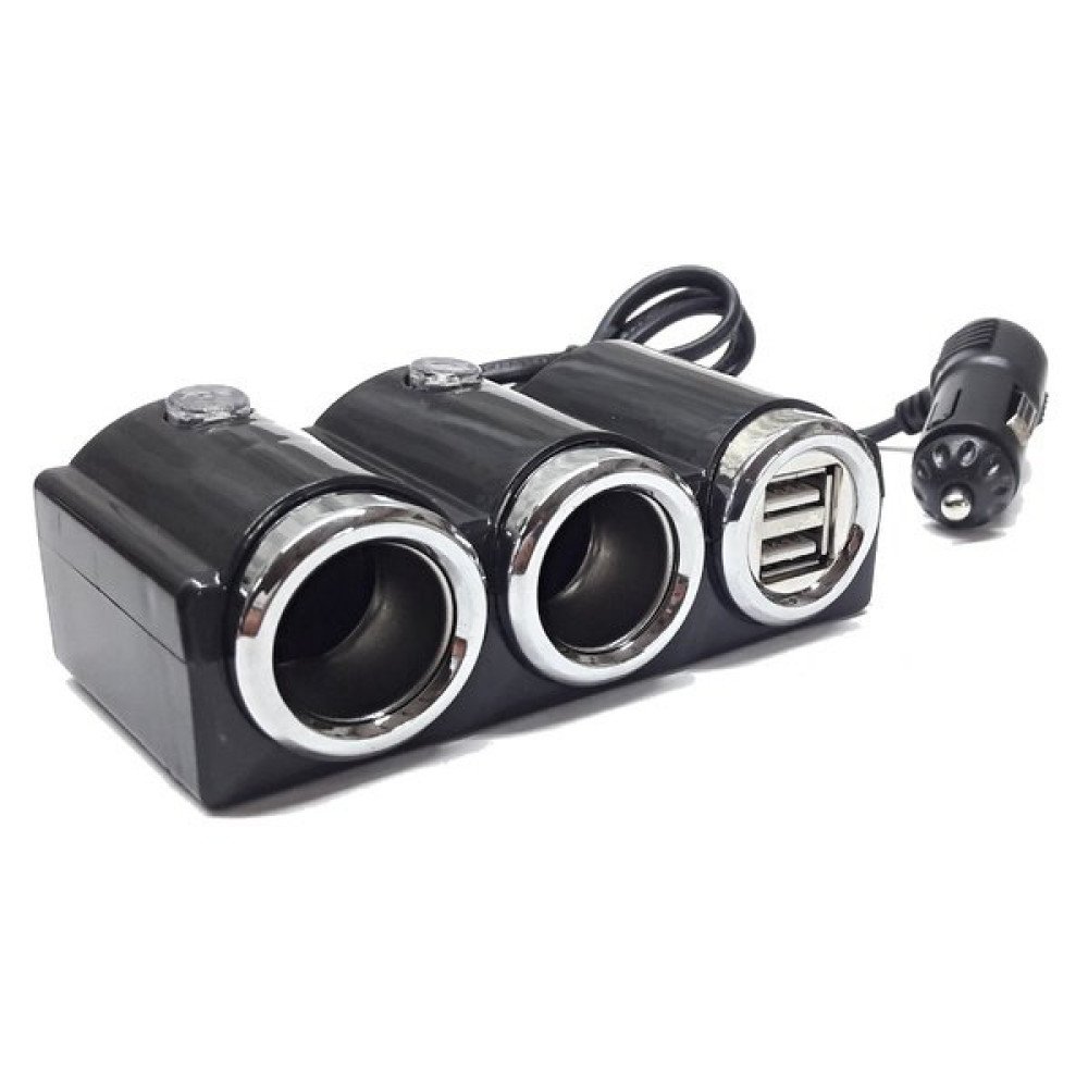 Rozdvojka 12/24V + USB 2x 1000mA s vypínačem