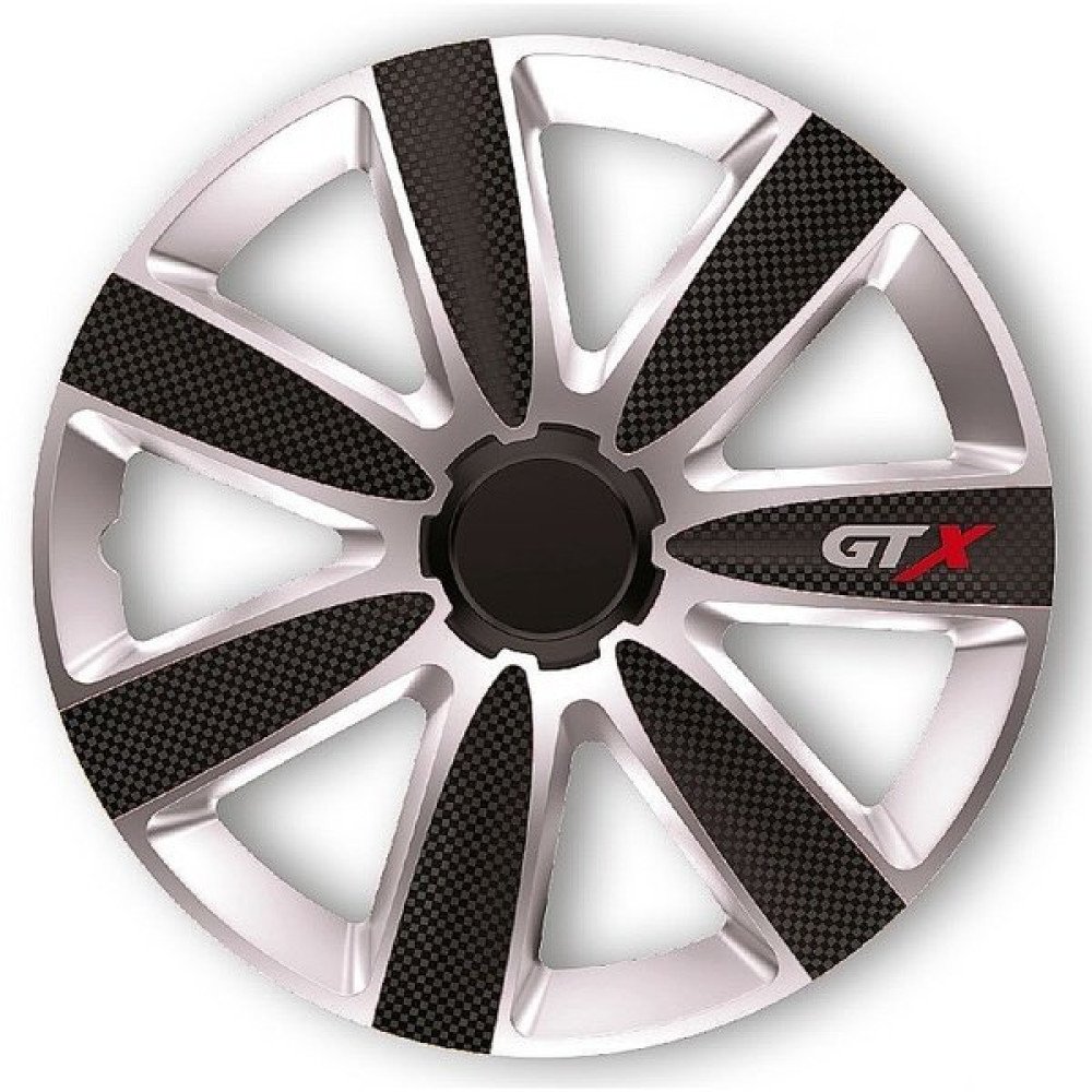 Poklice na kola 14" GTX carbon black silver