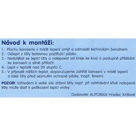 Boční lišty dveří Peugeot (typ 11)