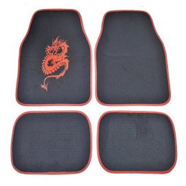 Autokoberce textilní Drak černý červený
