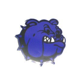 Samolepka naštvaný pes hlava modrá