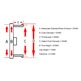 Pokličky do alu kol CHevrolet 53 x 48 mm