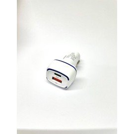 Adaptér do auta 1x USB,  1x PD - USB-C  bílý