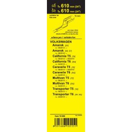 Volkswagen Transporter T6 stěrače FLAT SET (CUBE16) 610+610mm