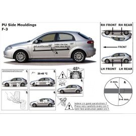 Boční lišty dveří Chevrolet Lacetti od 2004 - 2010
