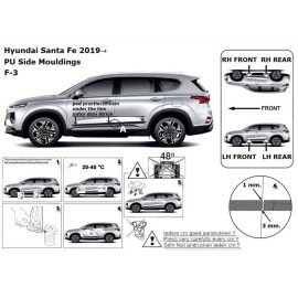 Boční lišty dveří Hyundai Santa Fe od 2019-