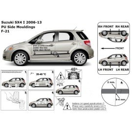 Boční lišty dveří Suzuki SX4 od 2006 - 2013 / + hatchback