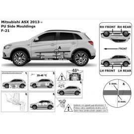 Boční lišty dveří Mitsubishi ASX od 2013-