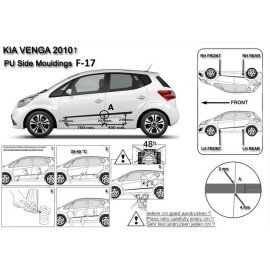 Boční lišty dveří Kia Venga od 2009-