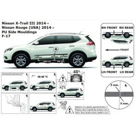 Boční lišty dveří Nissan X-Trail od 2014-