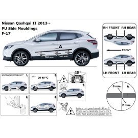 Boční lišty dveří Nissan Qashqai od 2013 a od 2021-