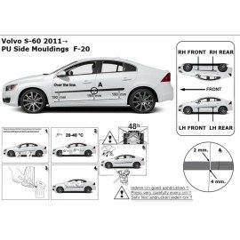 Boční lišty dveří Volvo S60 od 2011 - 2018