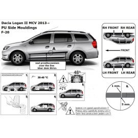 Boční lišty dveří Dacia Logan sedan / mcw od 2013-