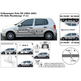 Boční lišty dveří Volkswagen Polo 5D od 1994 - 2001