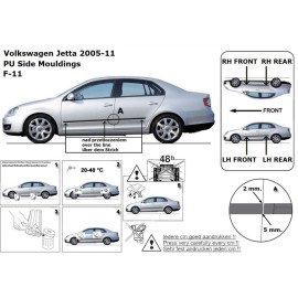Boční lišty dveří Volkswagen Jetta od 2006 - 2010