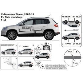 Boční lišty dveří Volkswagen Tiguan 5D od 2011 - 2015
