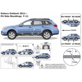 Boční lišty dveří Subaru Outback od 2009 - 2014