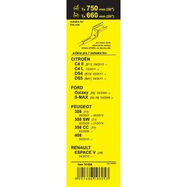 Stěrače Flat Peugeot 308 408 750+660 mm