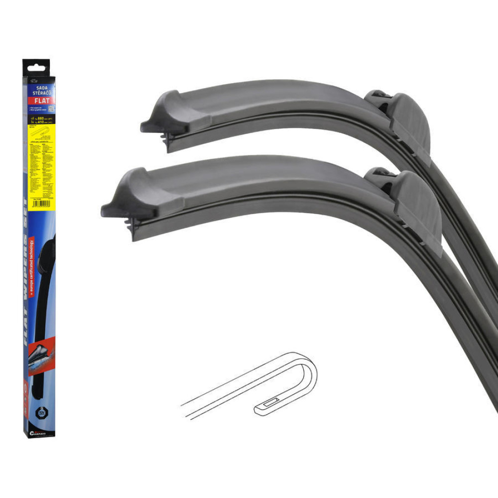 Stěrače Kia Rio (2011-) FLAT (HOOK) 660+410 mm