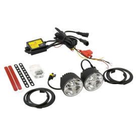 Světla denního svícení 4 HIGH POWER LED 12V/24V (kulatá 70 mm) Homologace 
