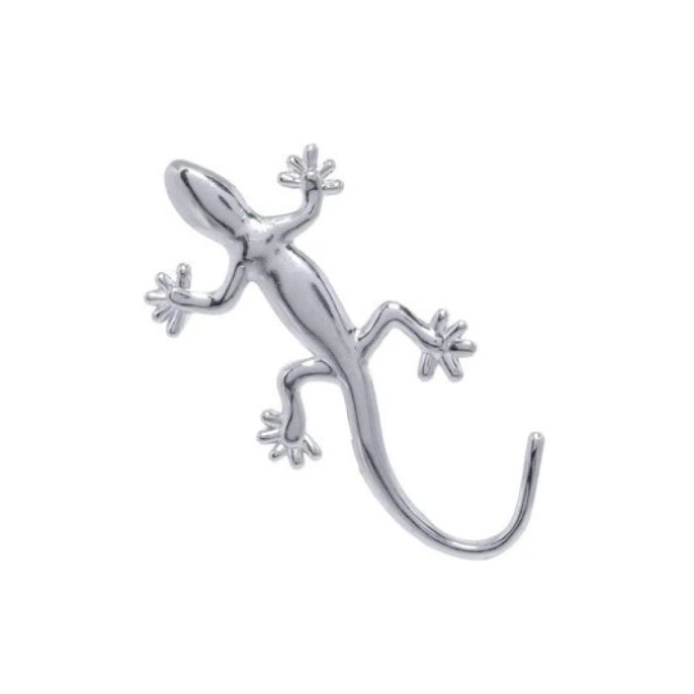 3D chromová samolepka – Ještěrka (9,5 × 4,5 cm)