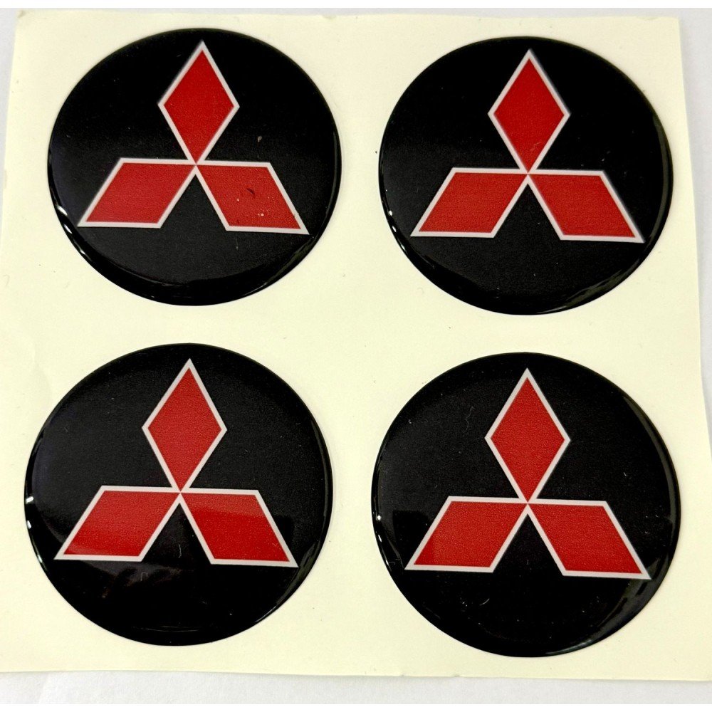 Znaky na poklice, alu kola Mitsubishi červená