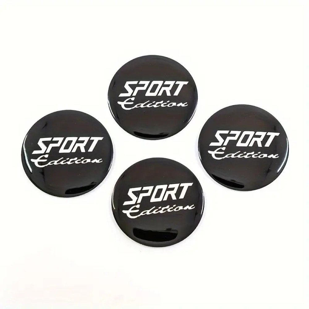 Samolepky na poklice, alu kola Sport Edition 56mm 4ks černé
