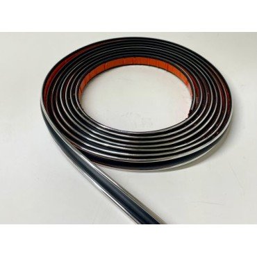 Lišta gumová černá + chrom